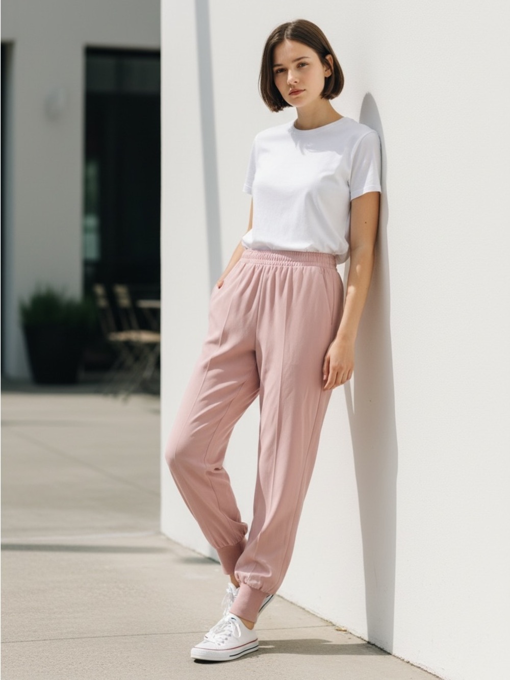 NWT Stella McCartney Julia Trouser Relaxed Jogger Pants - Blush Pink 42 6-8